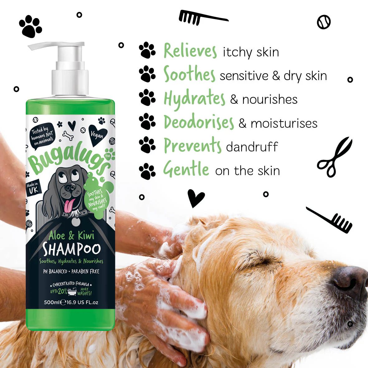 Bugalugs Aloe & Kiwi Dog Shampoo 500ml - Image 4