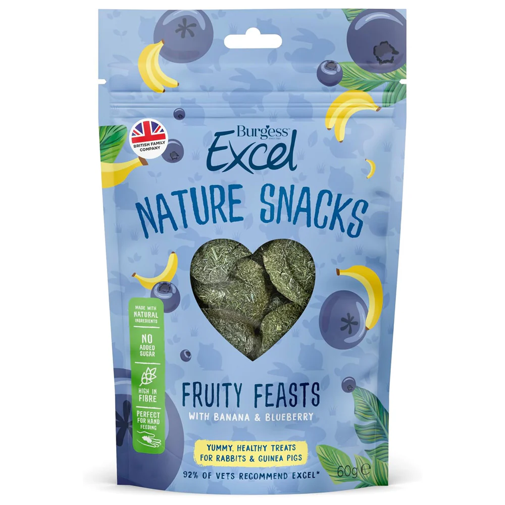 Burgess Excel Fruity Feasts Treats for Rabbits and Guinea Pigs – 60g