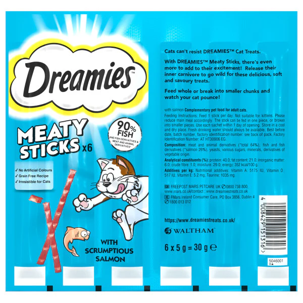 Dreamies Meaty Sticks with Salmon 30g - Image 2