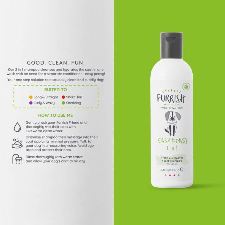 Furrish Easy Peasy 2 in 1 Dog Shampoo 300ml - Image 3