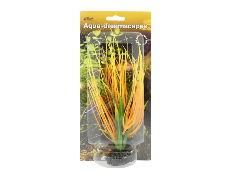 Flame Varigated Grass Plastic Aquarium Plant 8" /20cm - Image 2