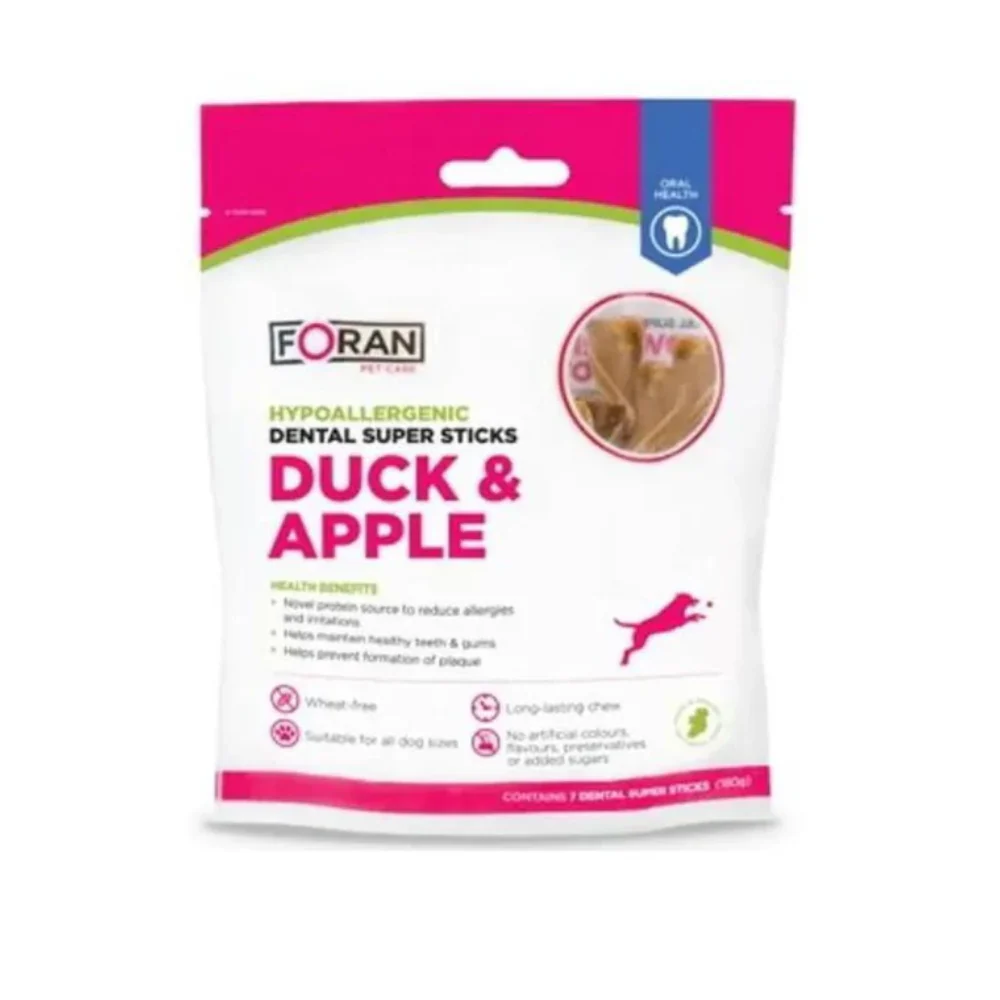 Foran Pet Care Hypoallergenic Dental Super Stick with Duck & Apple
