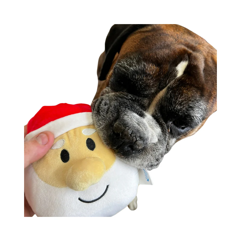 Good Boy Santa Head Soft Plush Dog Toy - Image 4