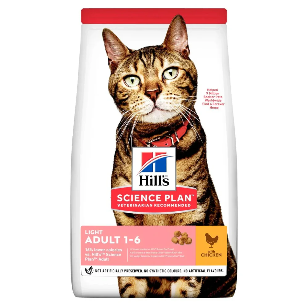 Hill's Science Plan Adult Light Dry Cat Food 10kg – Chicken