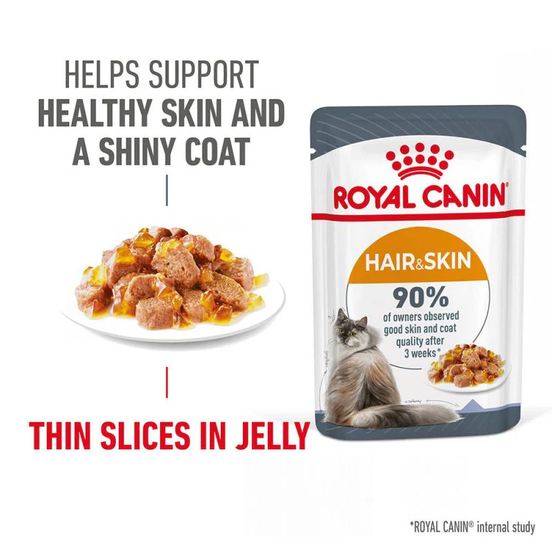 Royal Canin Hair & Skin Wet Cat Food in Jelly 85g Pouch (Formerly Intense Beauty)