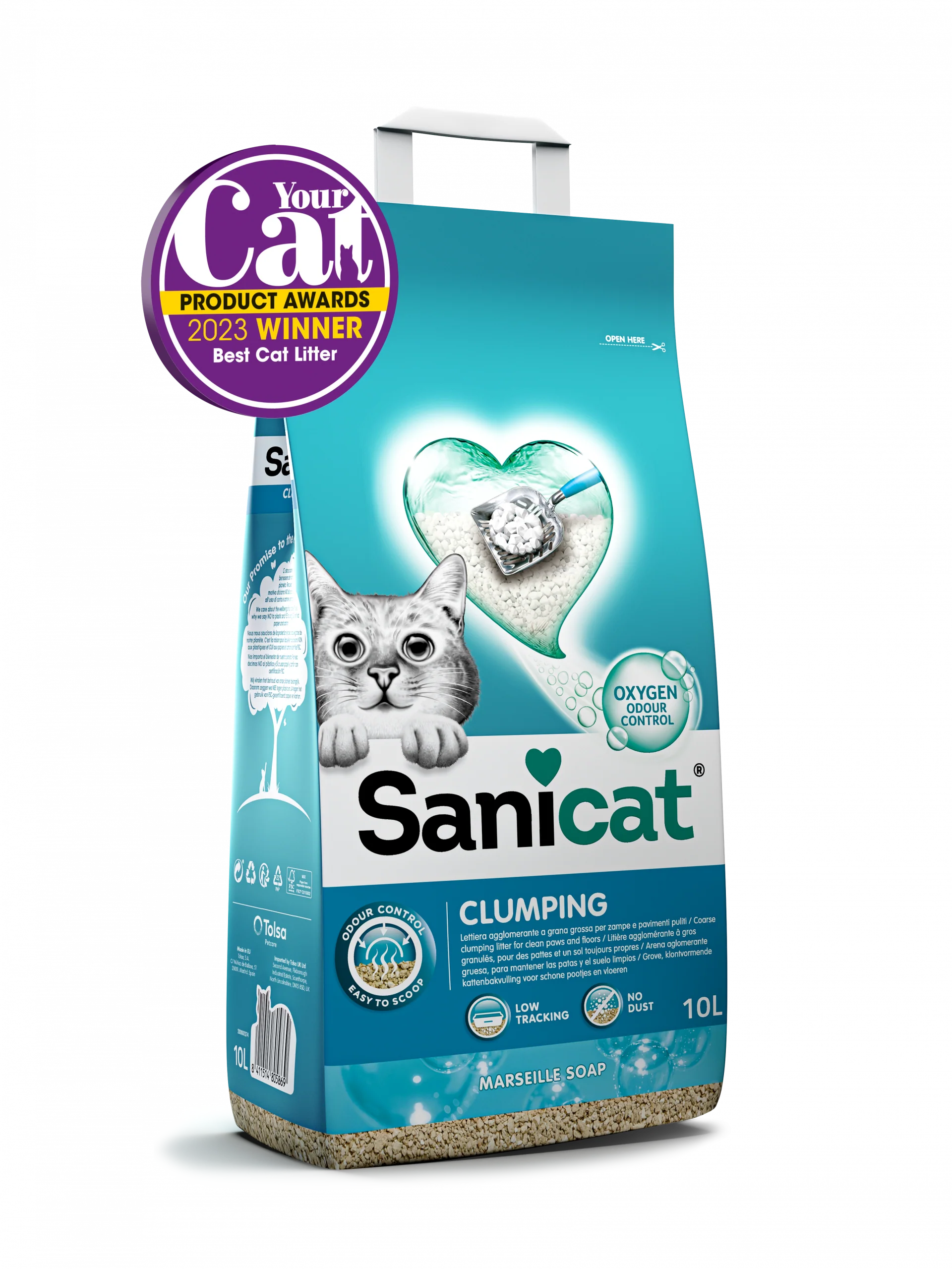 Sanicat Clumping Litter – Marseille Soap Scent 10L - Image 3