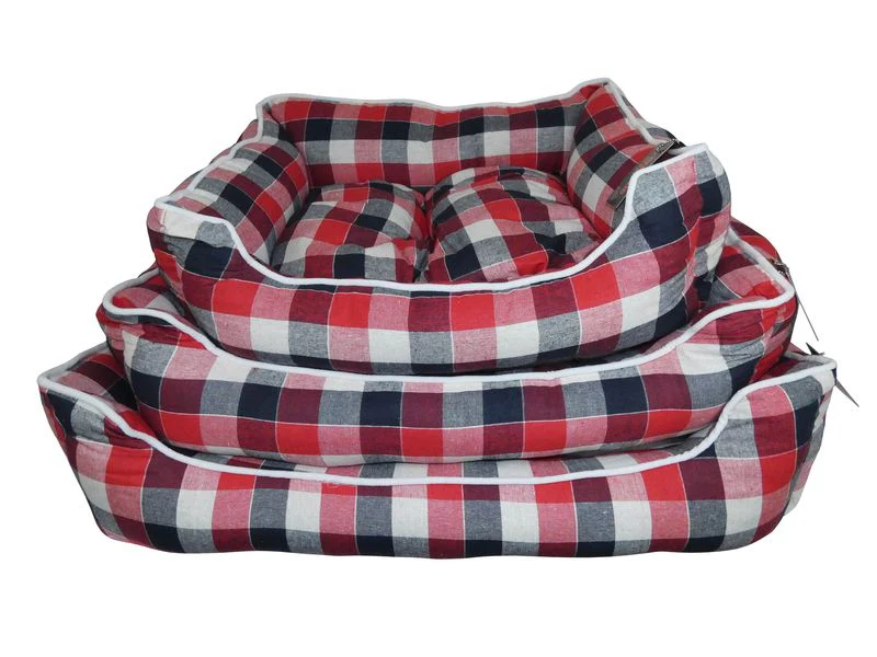 Slumber Check Dog Bed 26 inch – Red & Black - Image 2