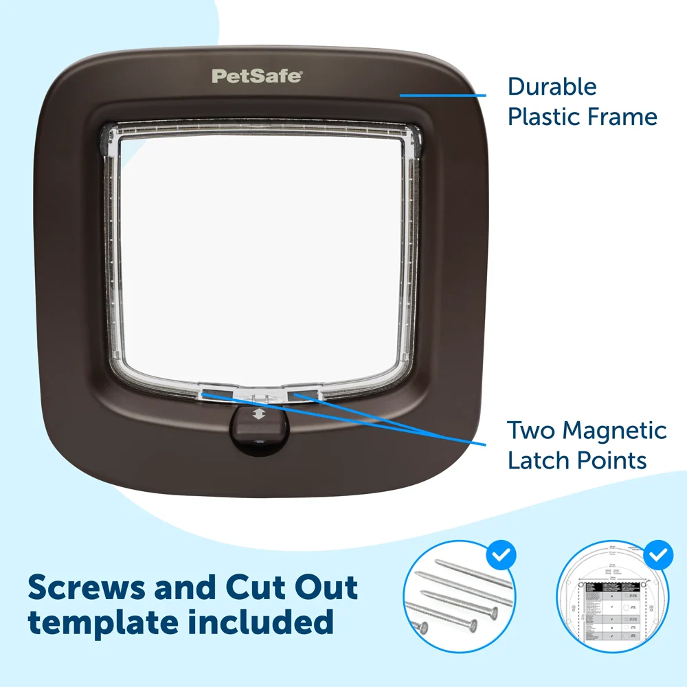 Petsafe Manual-Locking Cat Flap – Brown - Image 3
