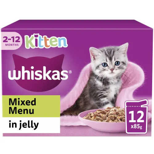 Whiskas Kitten Mixed Menu in Jelly 12x85g – Wet Food Variety Pack