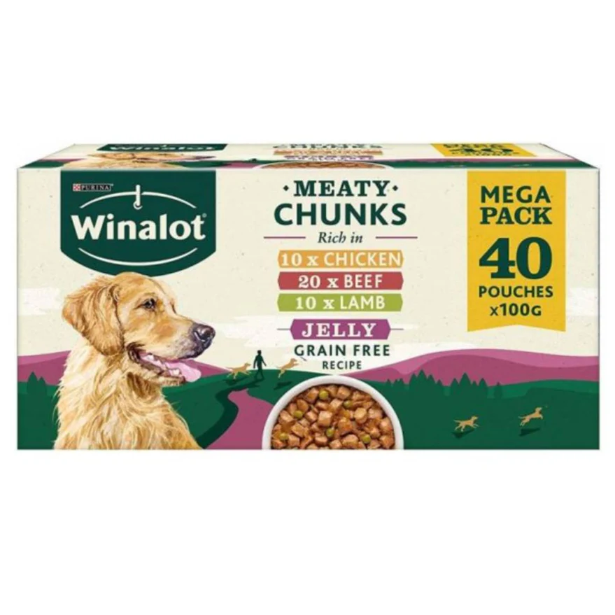 Winalot Meaty Chunks in Jelly 40pk Wet Dog Food